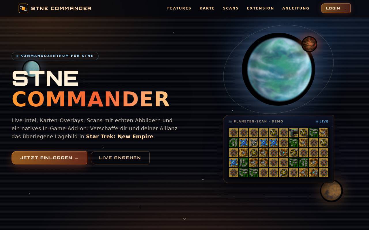 Screenshot of stne-commander.de