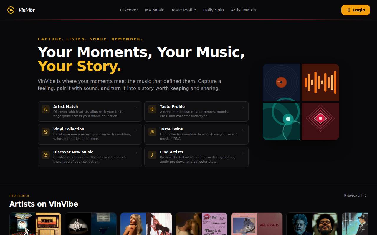 Screenshot of vinvibe.app