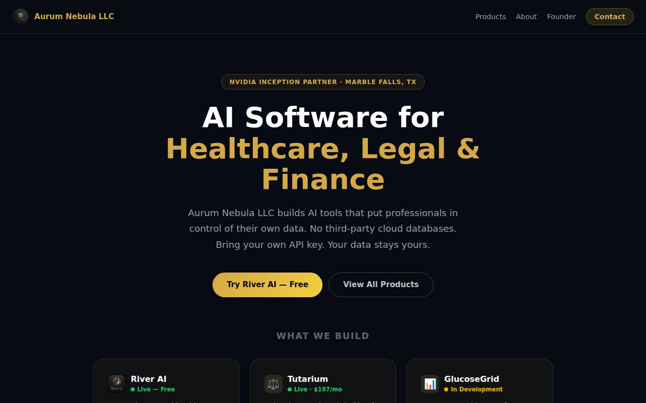 Screenshot of aurumnebula.com