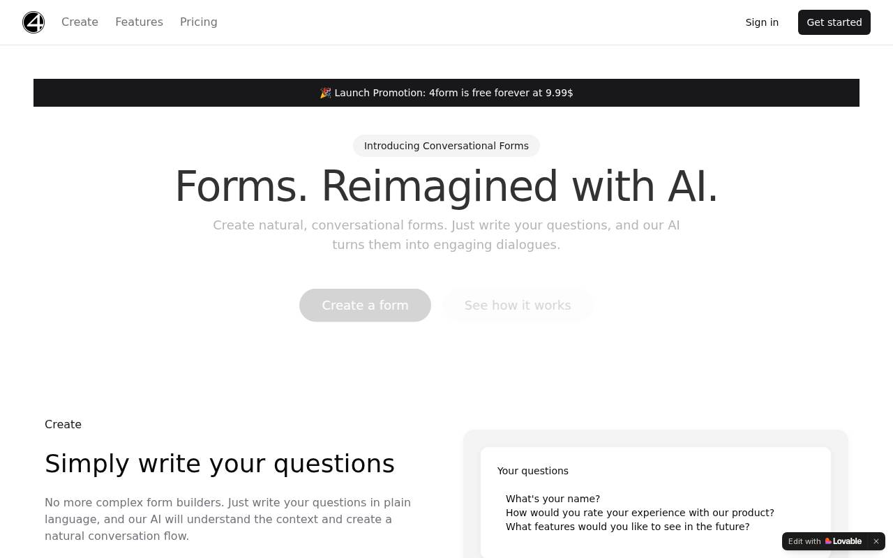 Screenshot of 4form.lovable.app