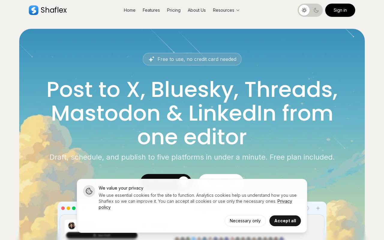Screenshot of shaflex.com