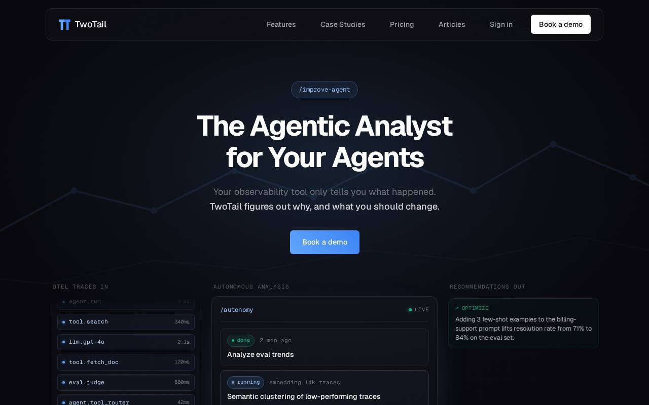 Screenshot of twotail.ai