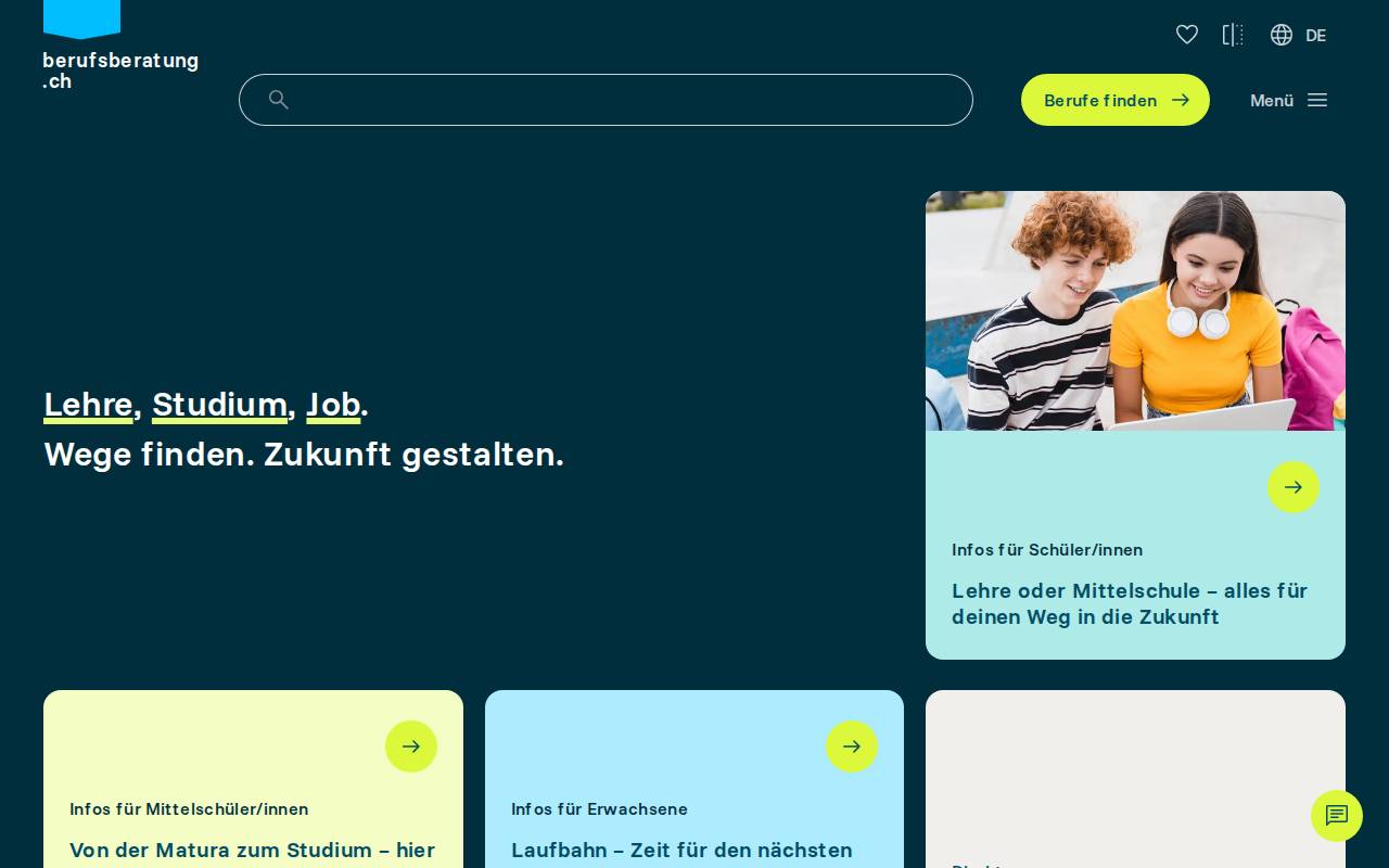 Screenshot of berufsberatung.ch