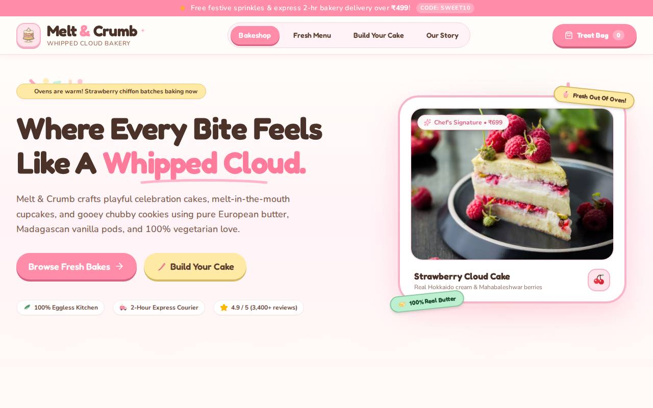 Screenshot of meltncrumb.vercel.app