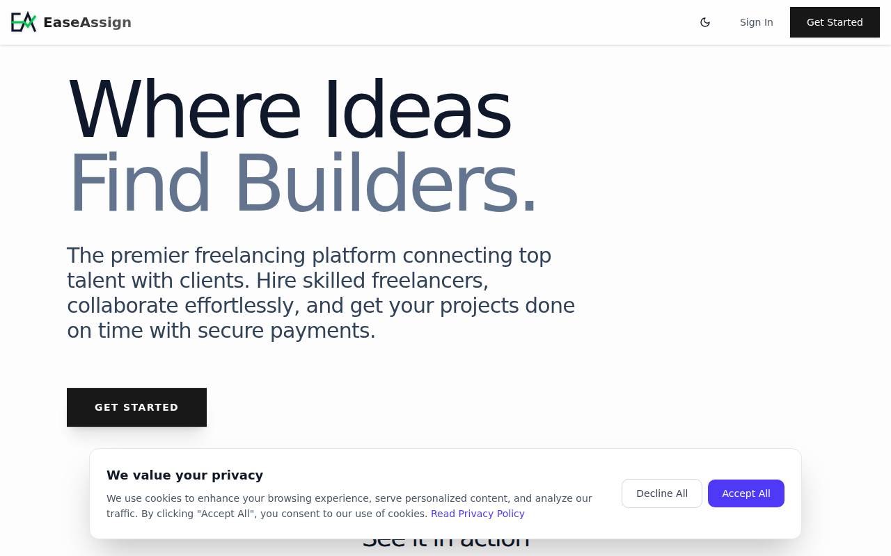 Screenshot of easeassign.com