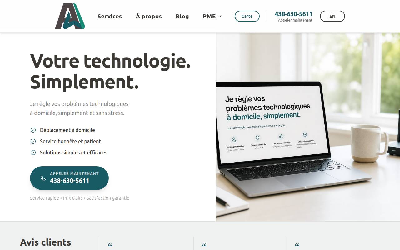 Screenshot of aainformatique.ca