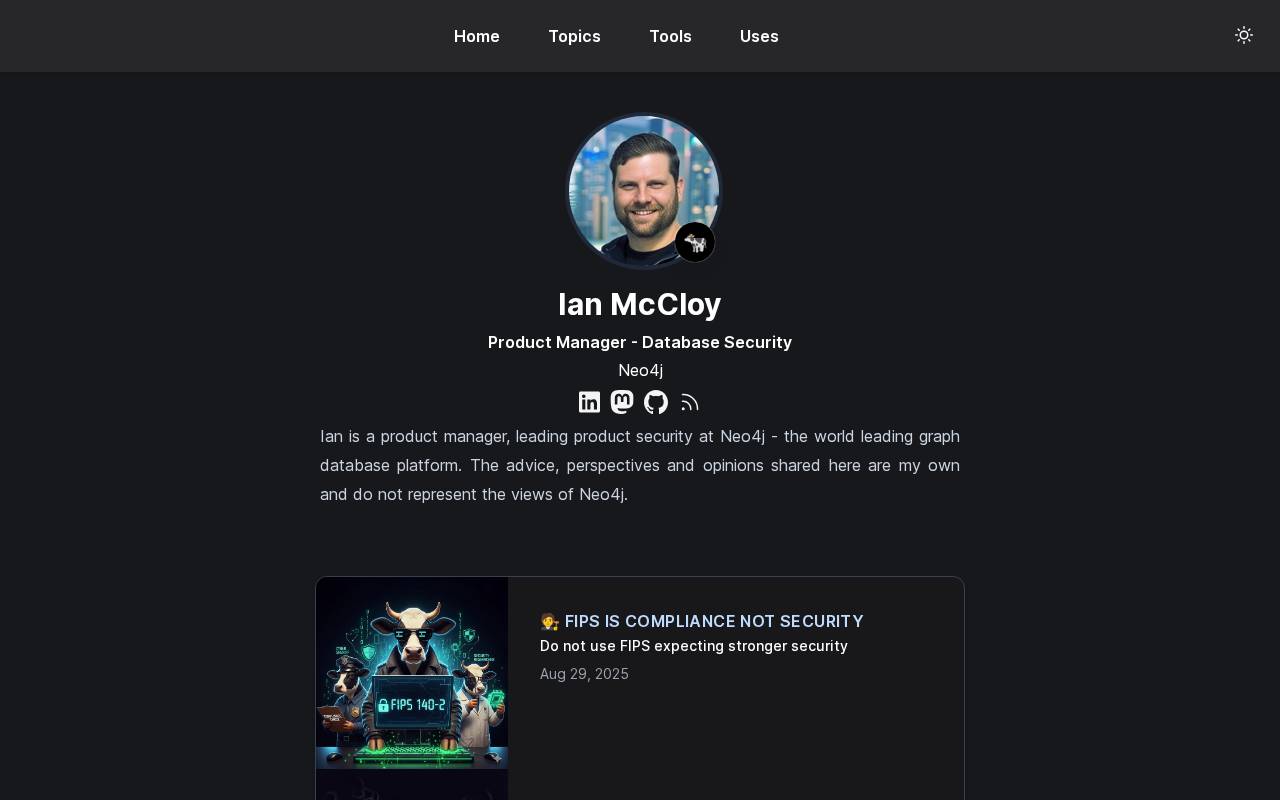 Screenshot of ianmccloy.com