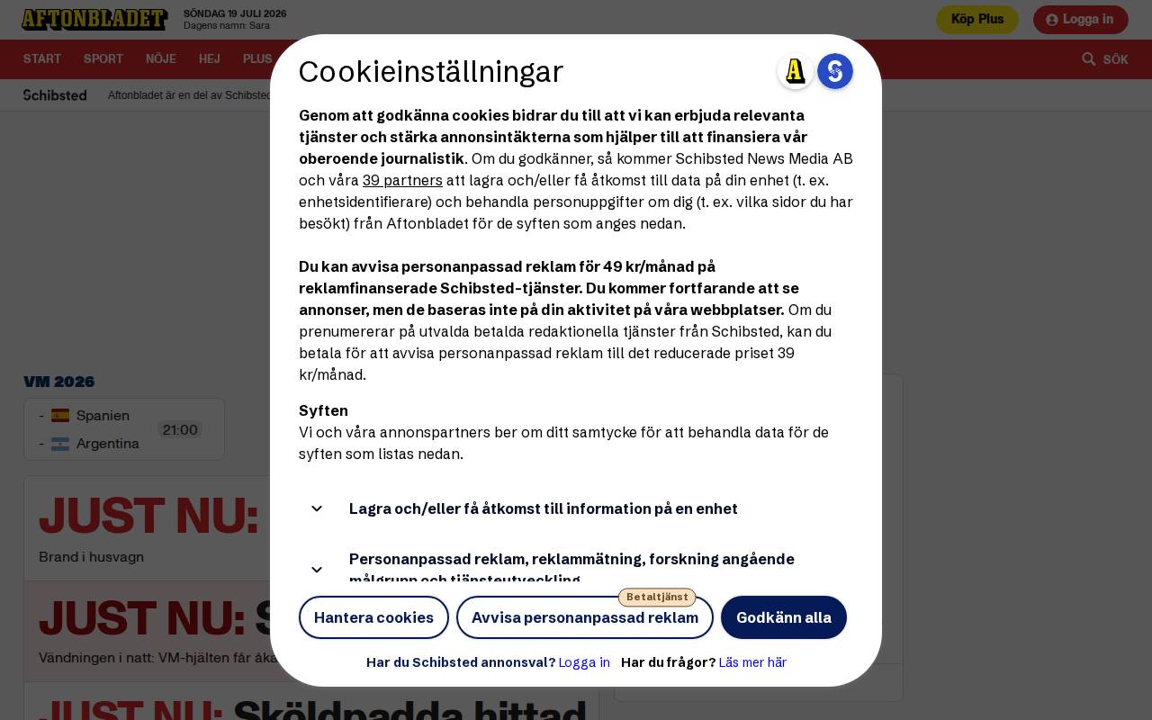 Screenshot of aftonbladet.se