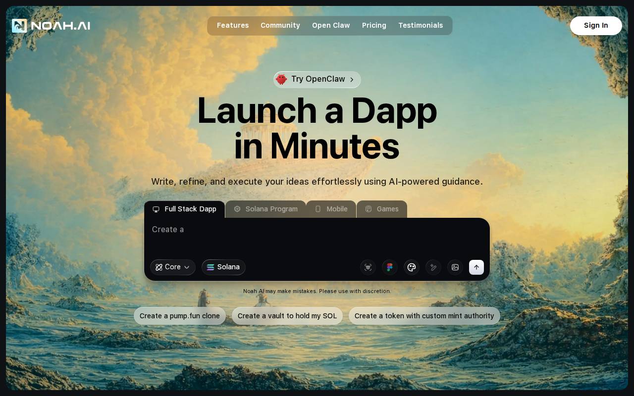 Screenshot of trynoah.ai