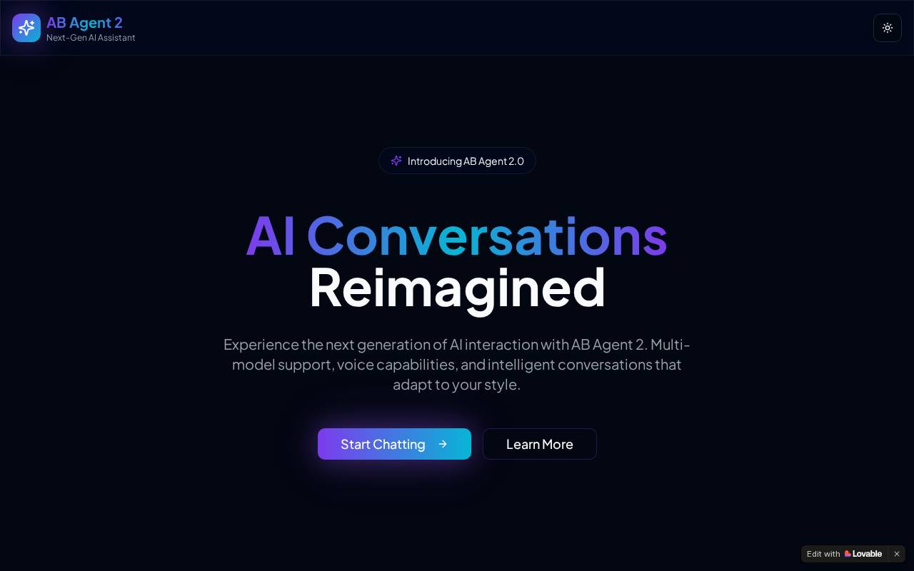 Screenshot of ab-ai-agent.lovable.app