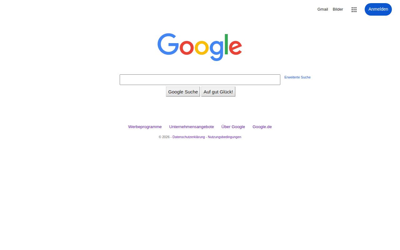 Screenshot of www.google.com