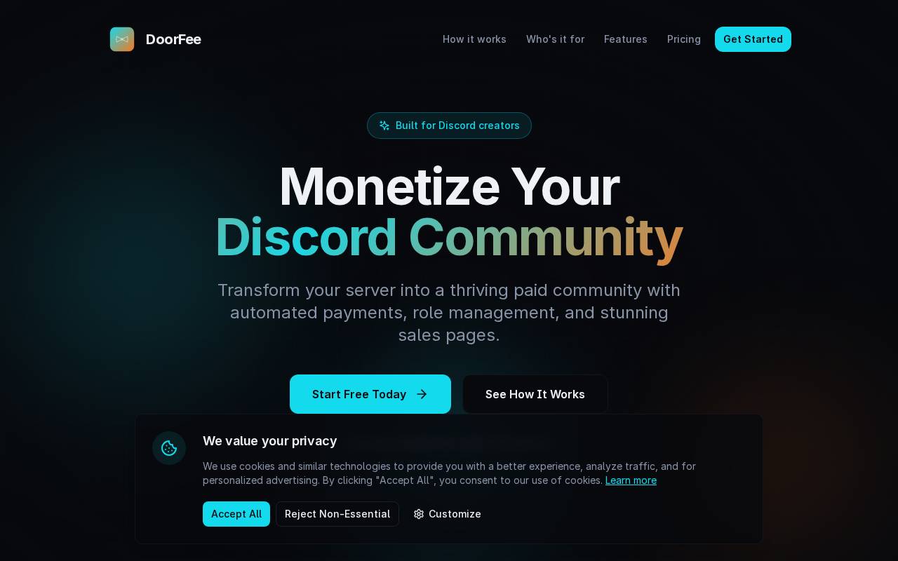 Screenshot of doorfee.io