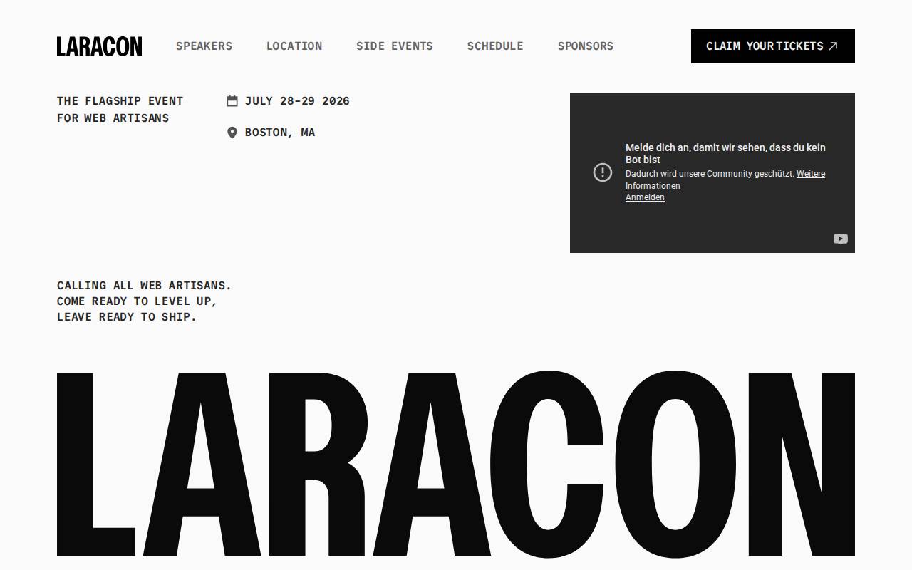 Screenshot of laracon.us