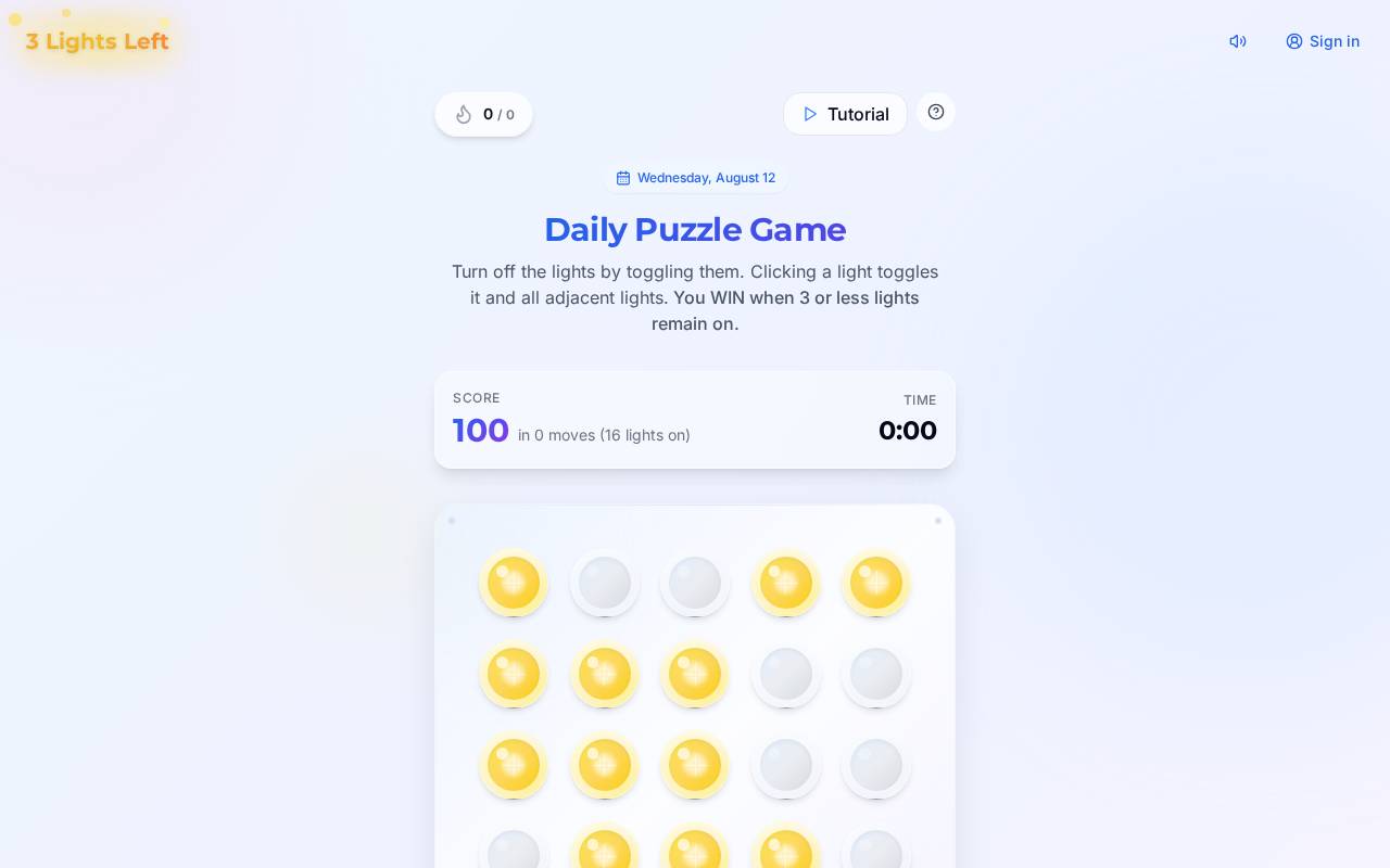 Screenshot of 3-light-toggle.lovable.app