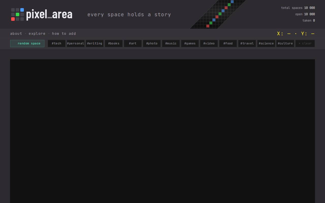 Screenshot of pxlarea.com