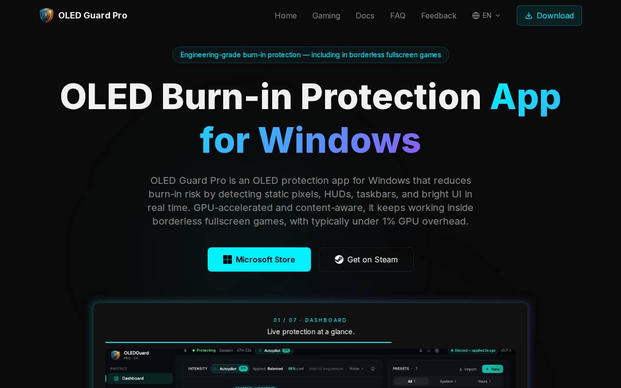 Screenshot of oledguard.com