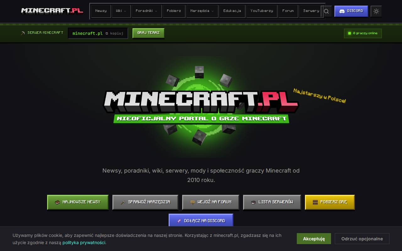 Screenshot of minecraft.pl