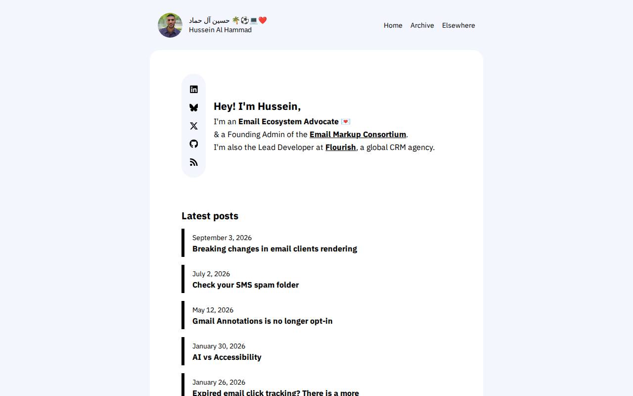 Screenshot of hussein-alhammad.com
