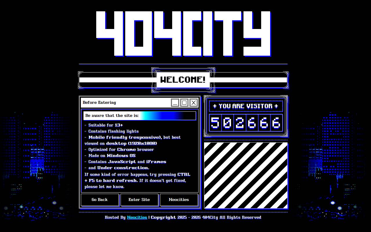 Screenshot of 404city.neocities.org