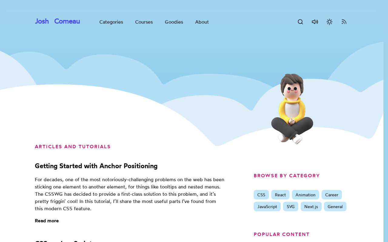 Screenshot of joshwcomeau.com