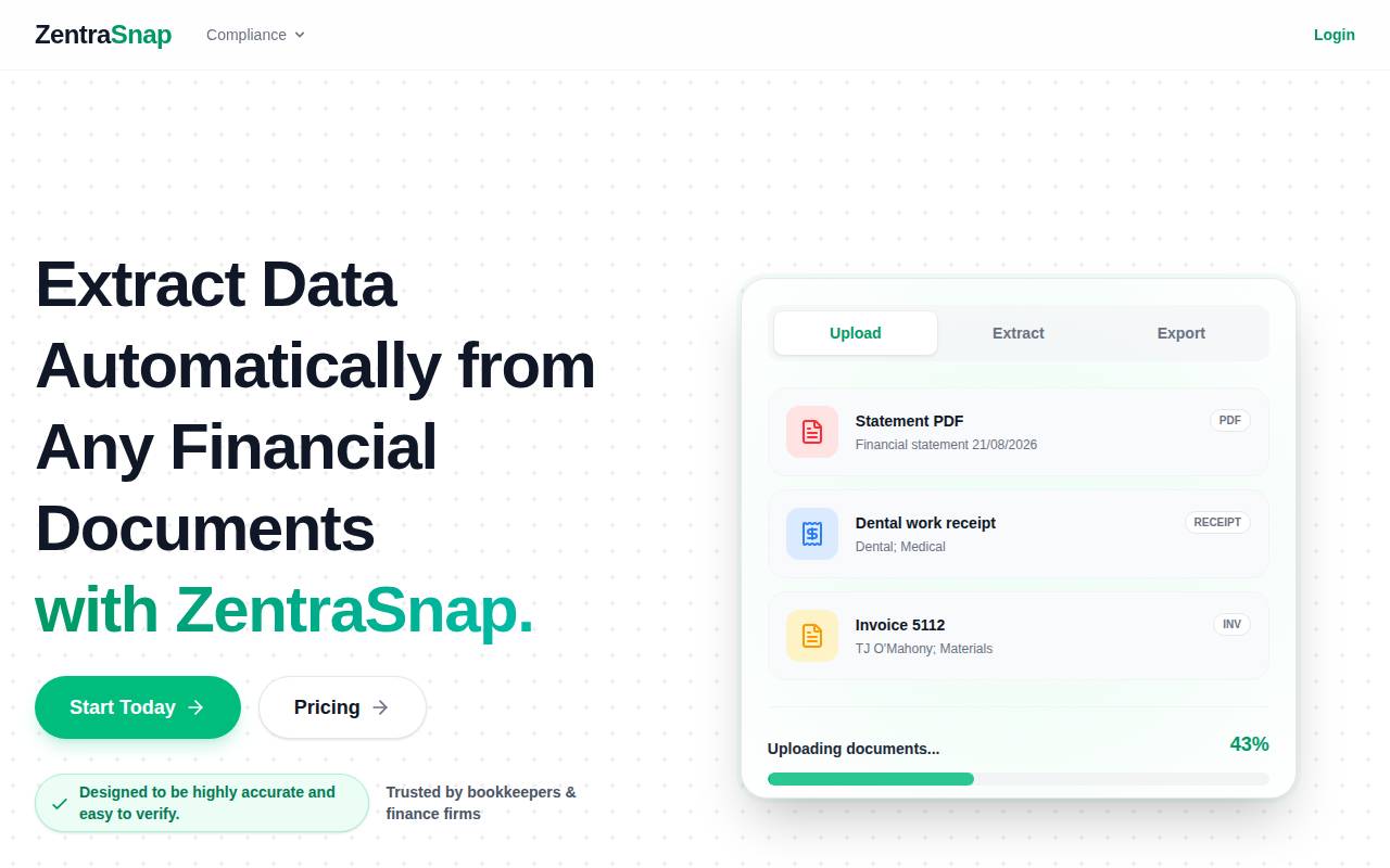 Screenshot of zentrasnap.com