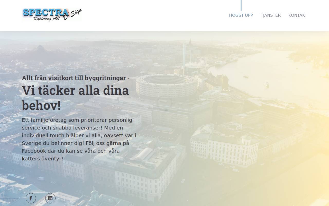 Screenshot of spectradsign.se