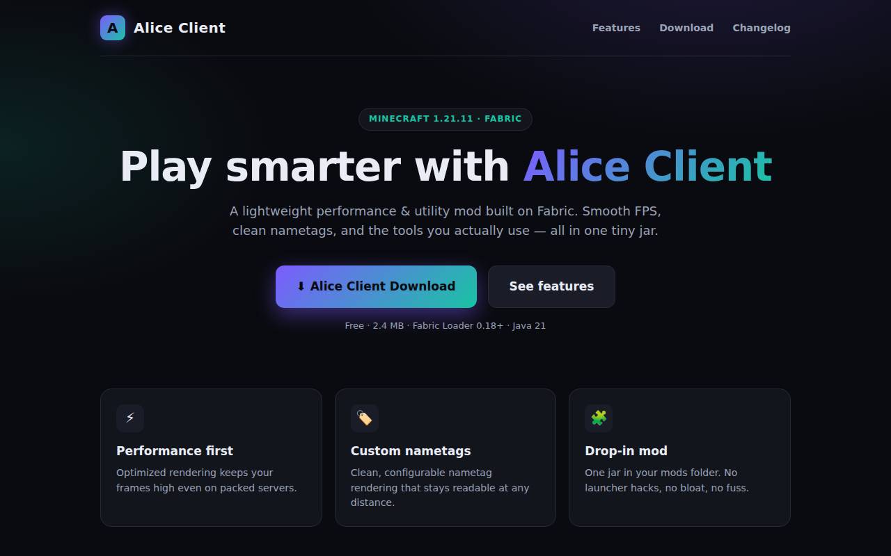 Screenshot of alice-client.netlify.app
