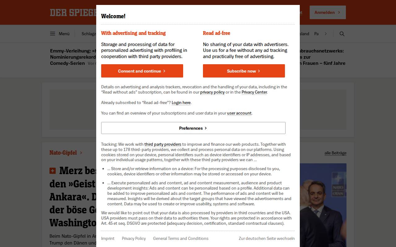Screenshot of spiegel.de