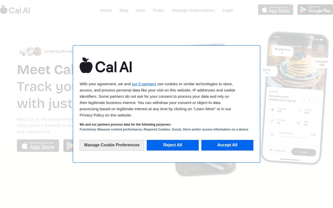 Screenshot of www.calai.app