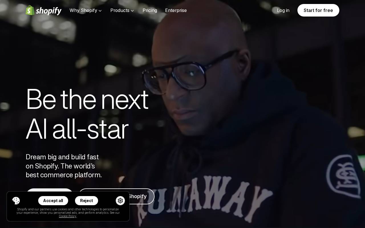 Screenshot of shopify.com