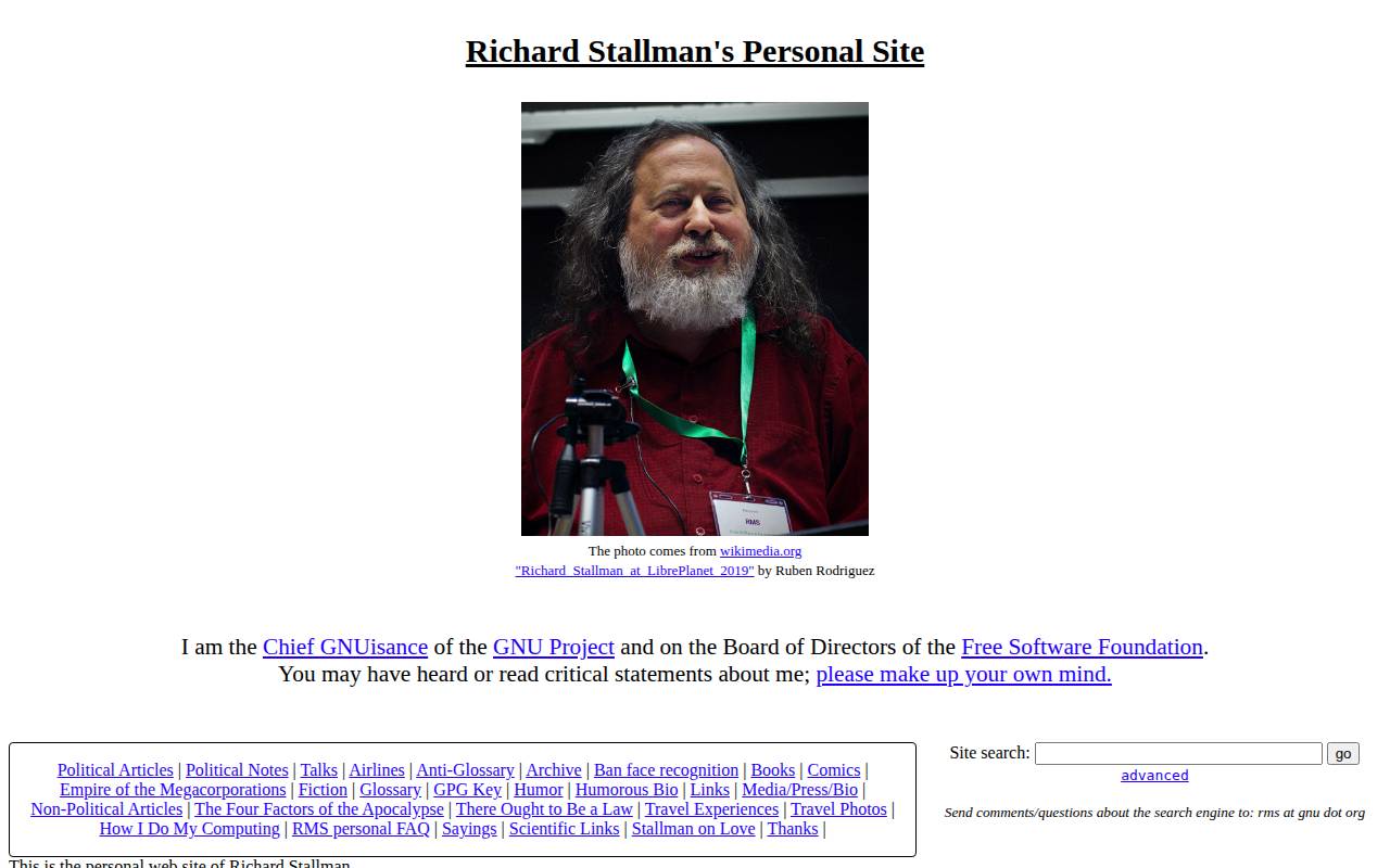 Screenshot of stallman.org