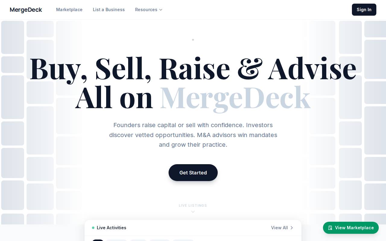 Screenshot of mergedeck.com
