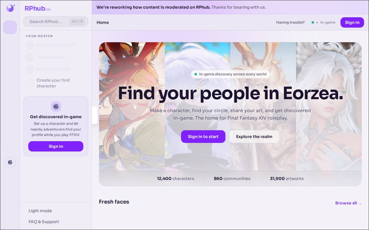 Screenshot of rphub.co