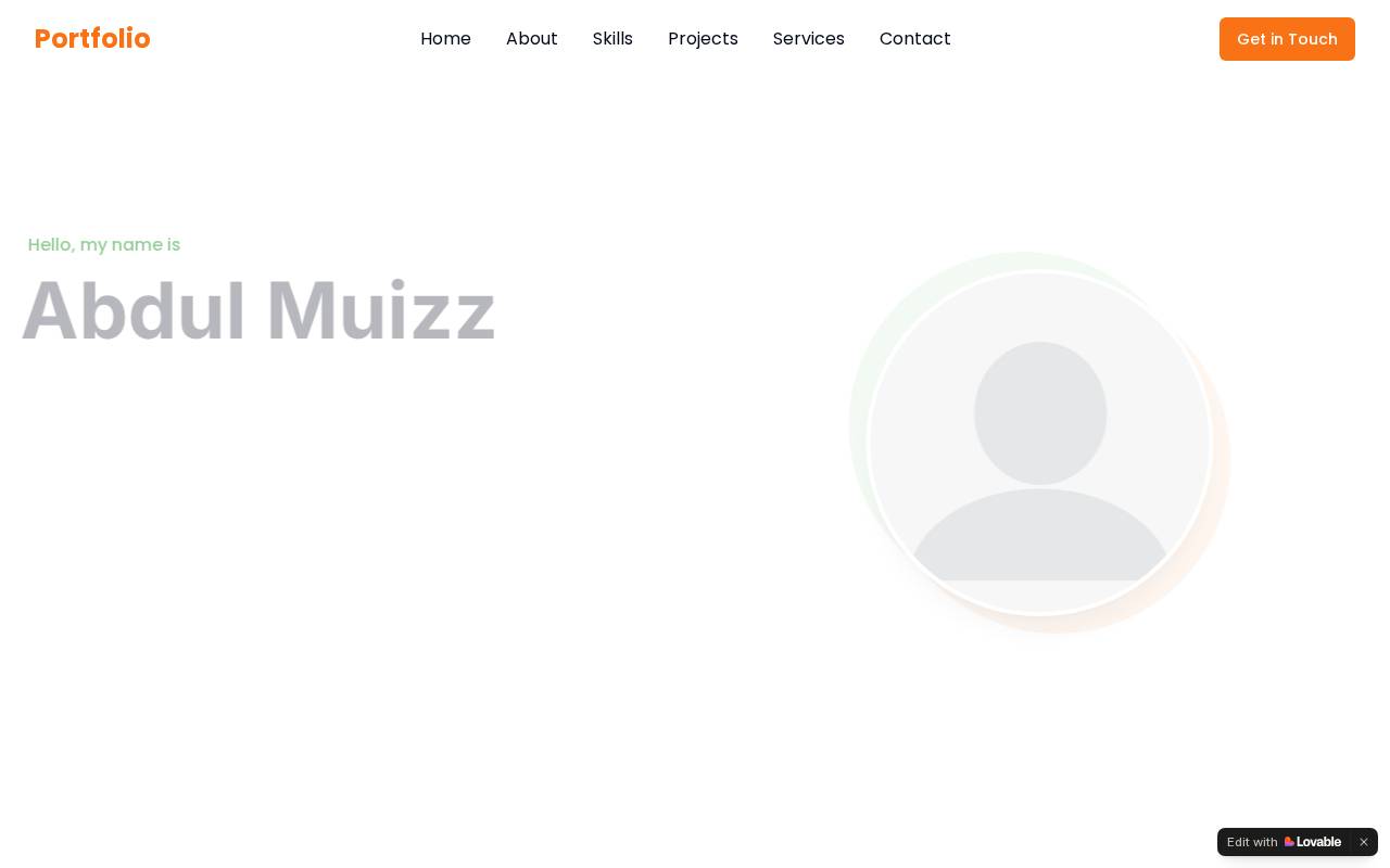 Screenshot of abdul-muizz-portfolio.lovable.app