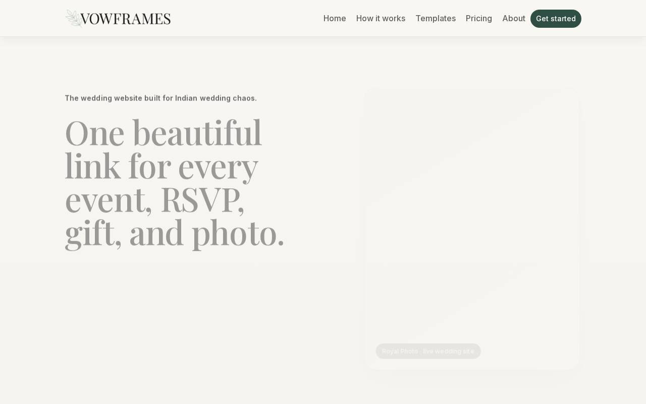 Screenshot of vowframes.com
