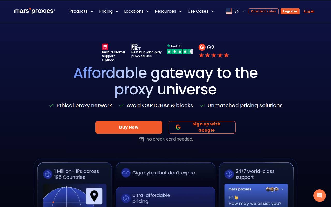 Screenshot of marsproxies.com