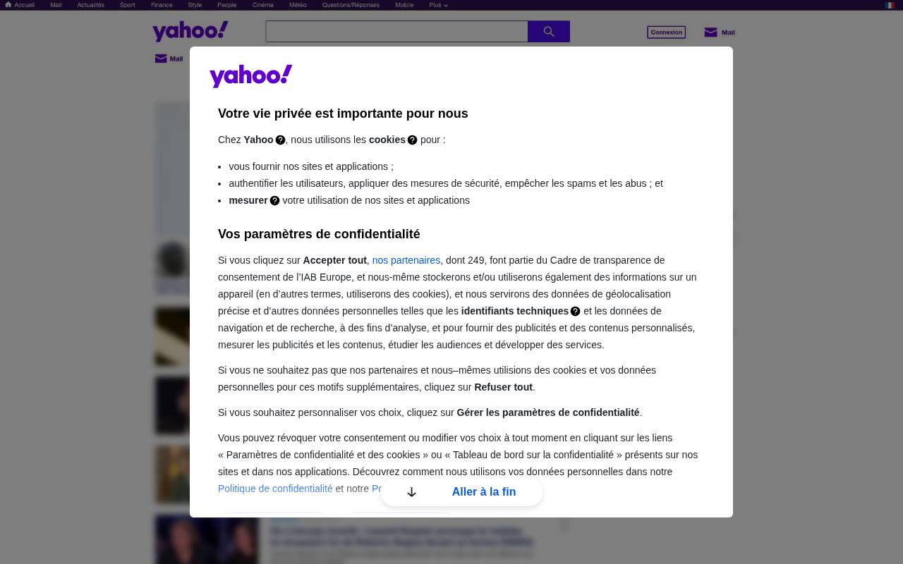 Screenshot of yahoo.com