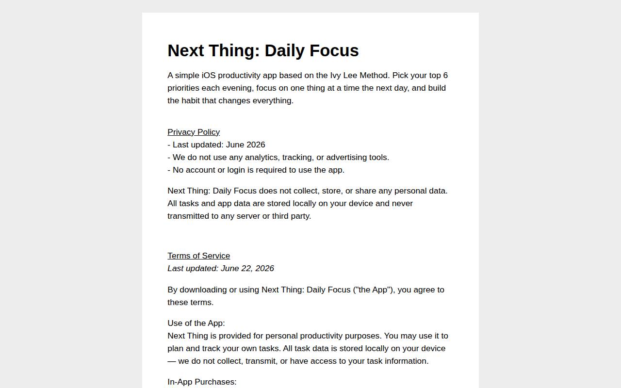 Screenshot of nextthingdailyfocus.carrd.co
