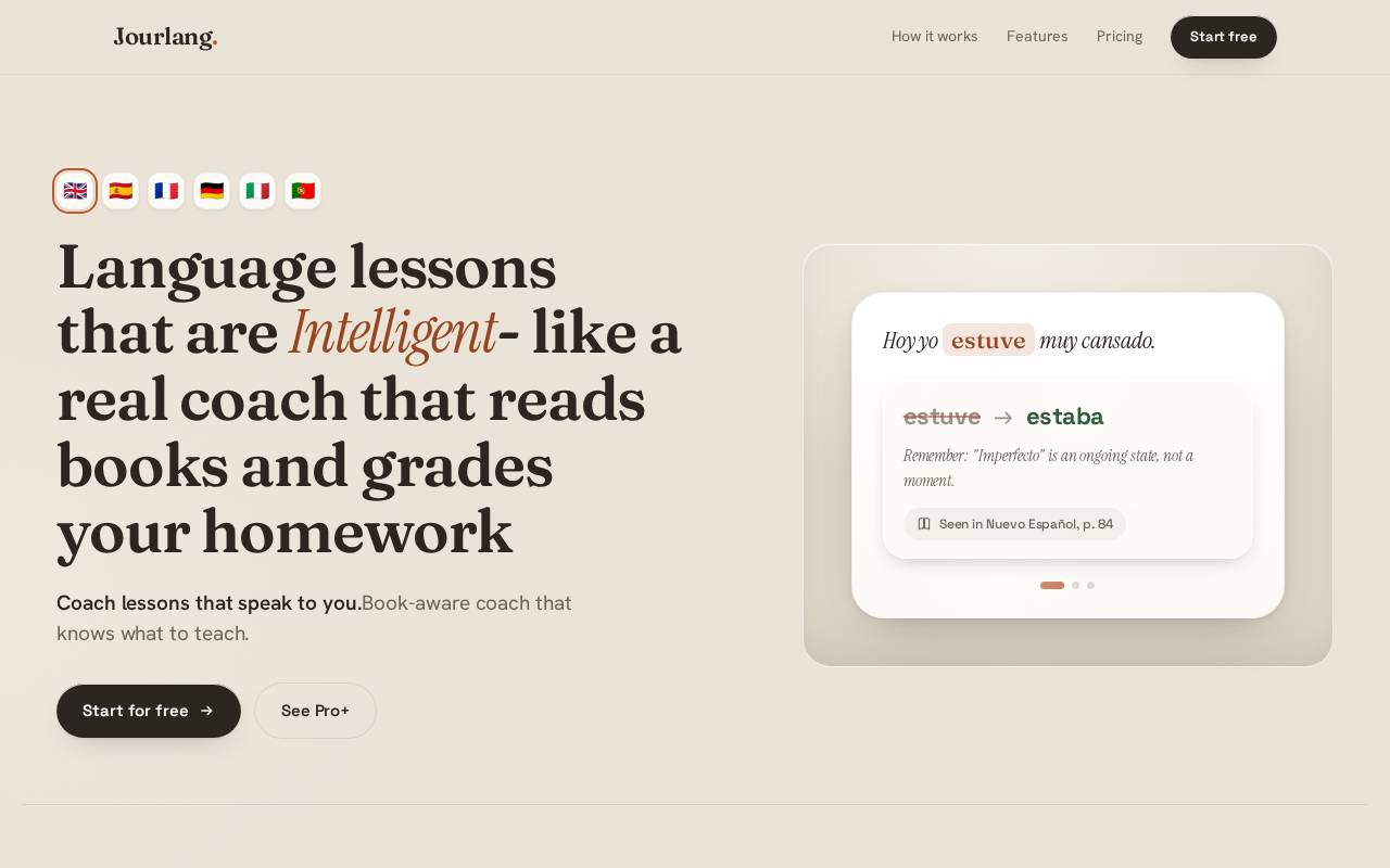 Screenshot of jourlang.com