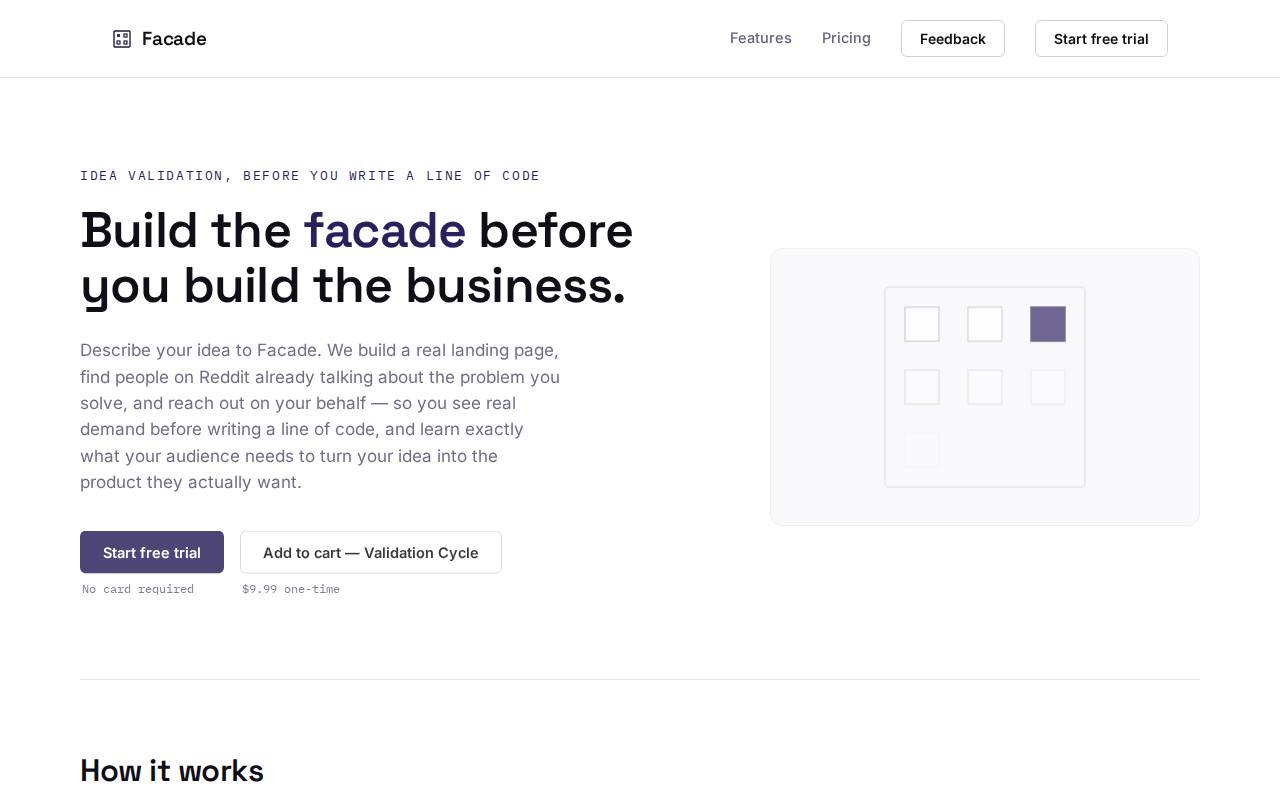 Screenshot of facadeapp.vercel.app