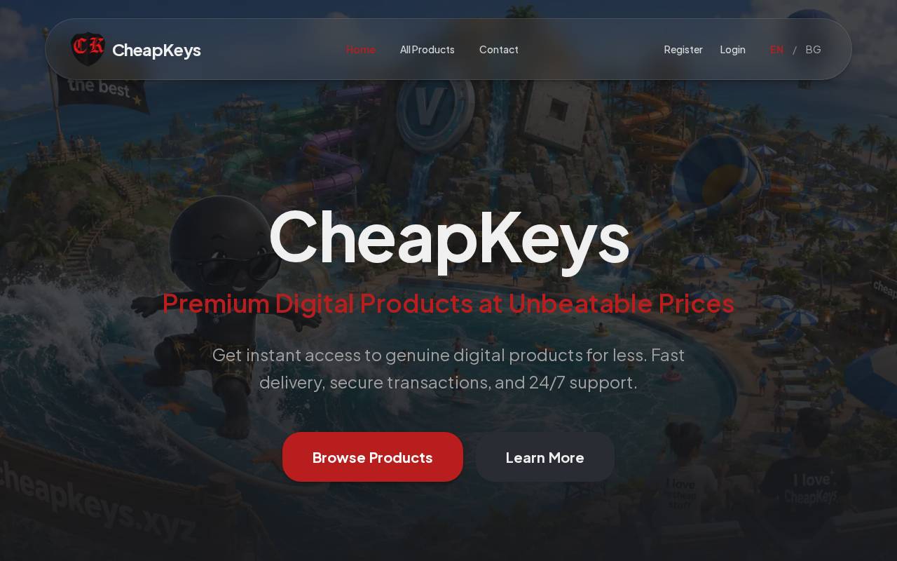 Screenshot of cheapkeys.xyz