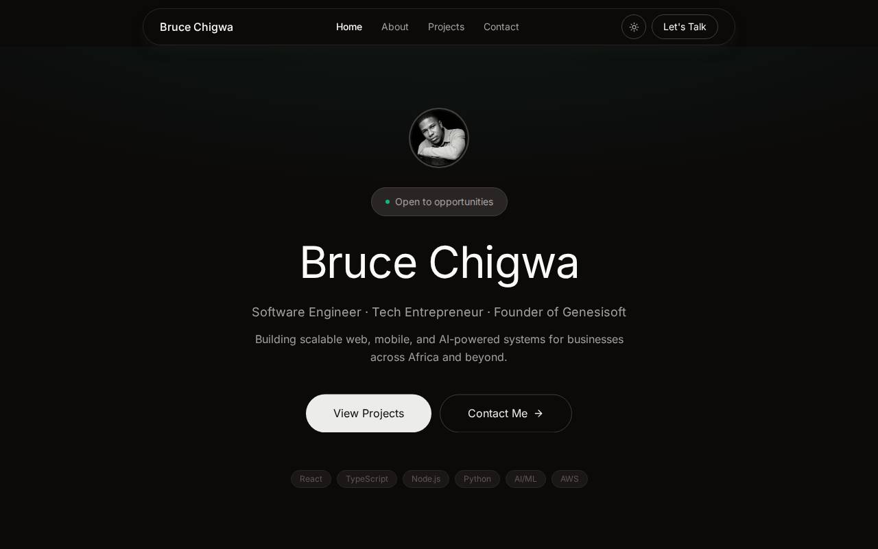 Screenshot of bruce.co.zw
