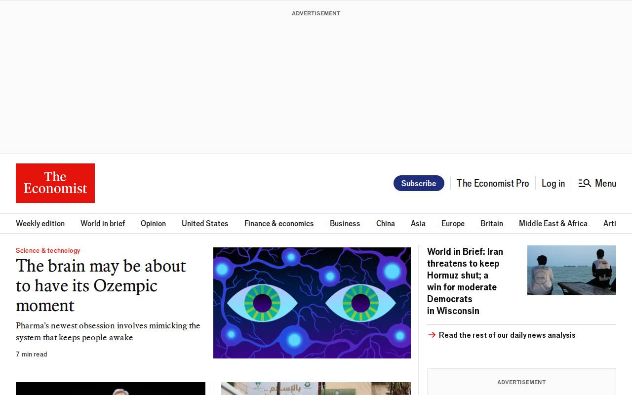 Screenshot of economist.com
