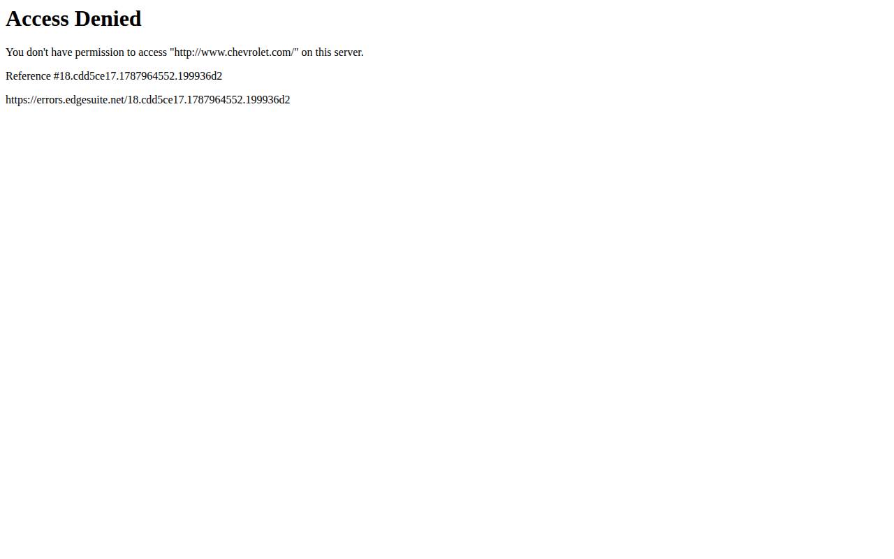 Screenshot of chevrolet.com