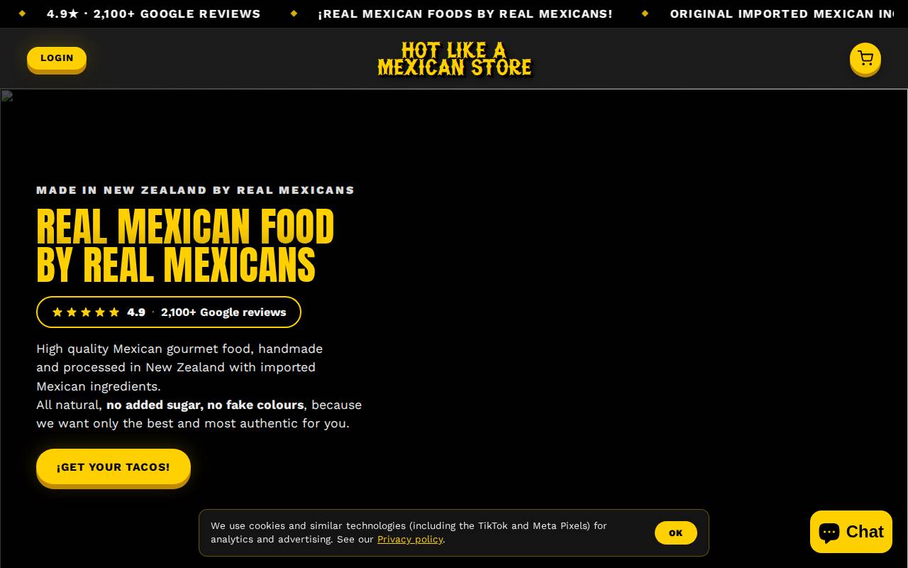 Screenshot of shop.hotlikeamexican.com