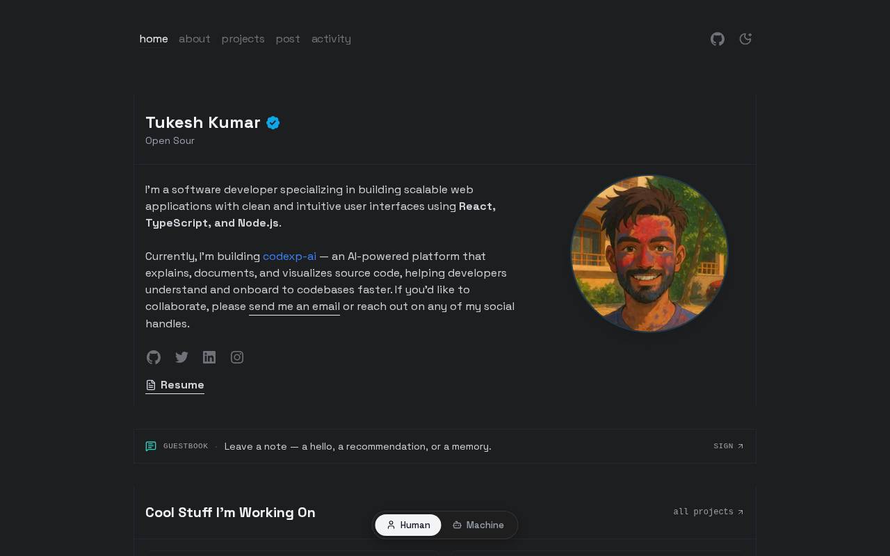 Screenshot of tukesh.in