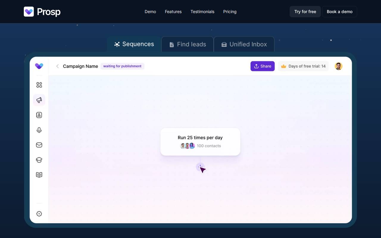 Screenshot of www.prosp.ai