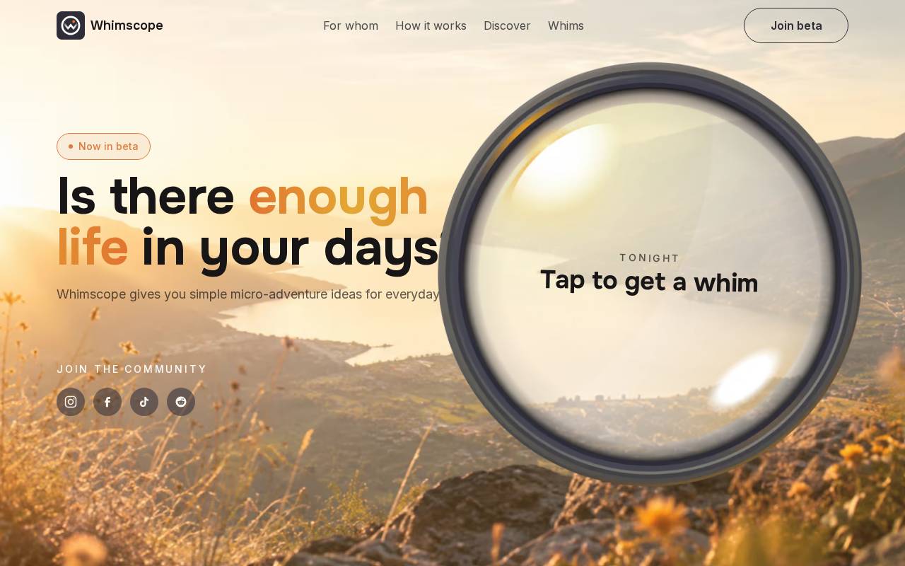 Screenshot of whimscope.com