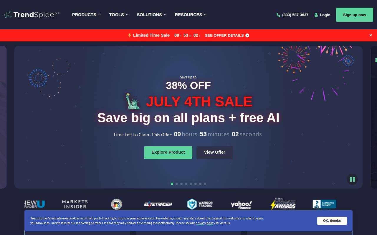 Screenshot of trendspider.com
