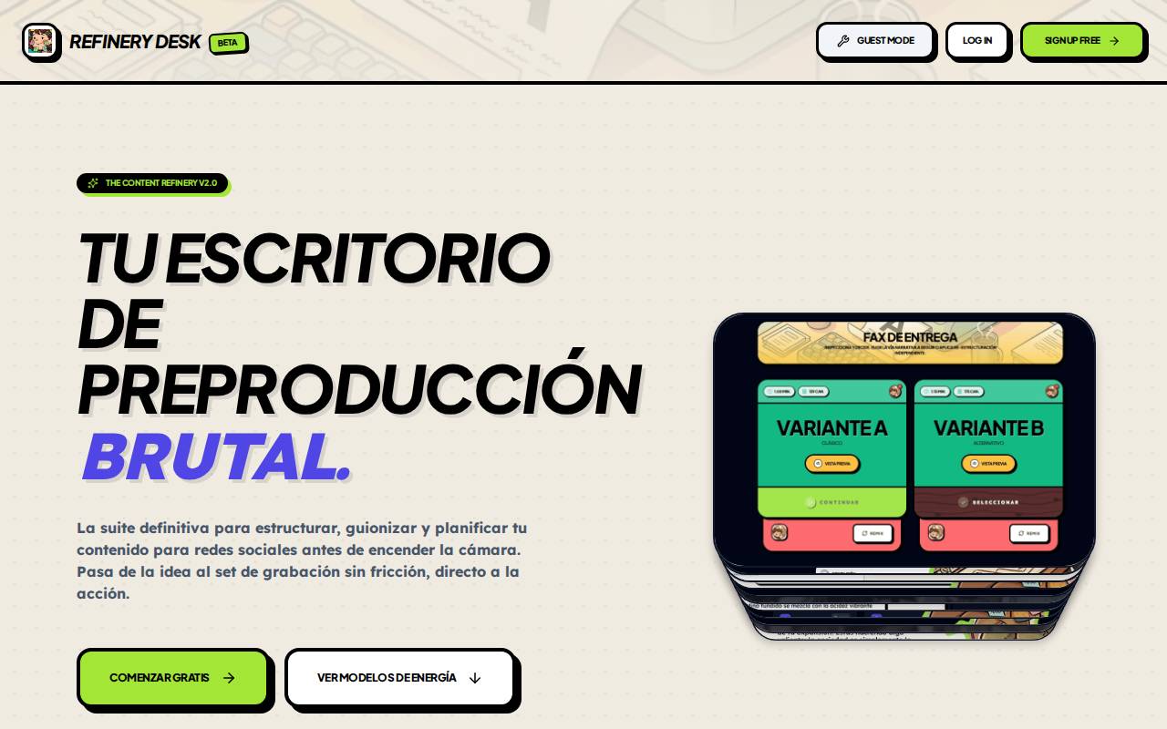 Screenshot of refinerydesk.com